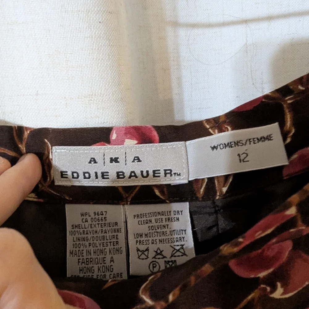 Eddie Bauer Vintage Berry Romantic Academia Skirt With Belt Loops Size 12